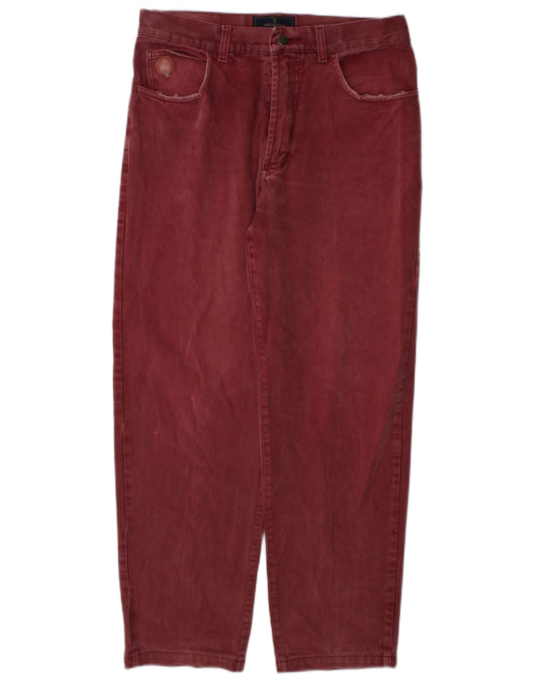 Trussardi Womens Straight Jeans W34 L30 Burgundy