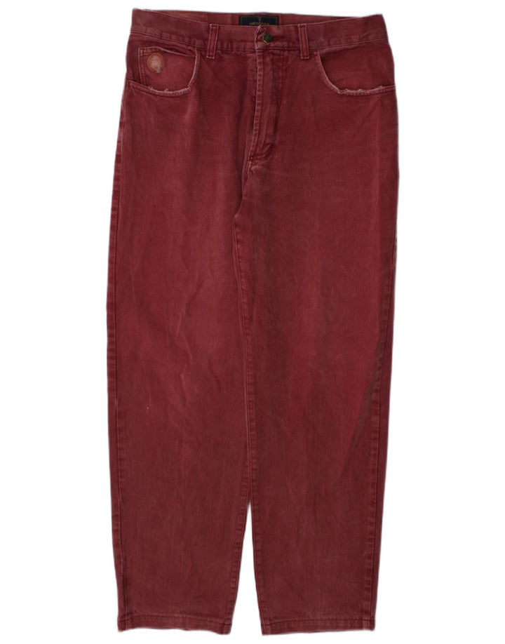 Trussardi Womens Straight Jeans W34 L30 Burgundy