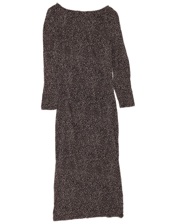 Abito aderente a maniche lunghe da donna Oasis UK 6 XS Viscosa con stampa animalier grigia
