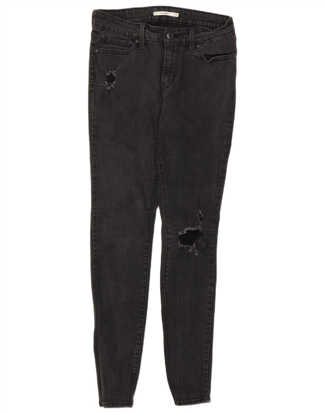 LEVI'S Womens 711 Distressed Skinny Jeans W29 L30 Grey