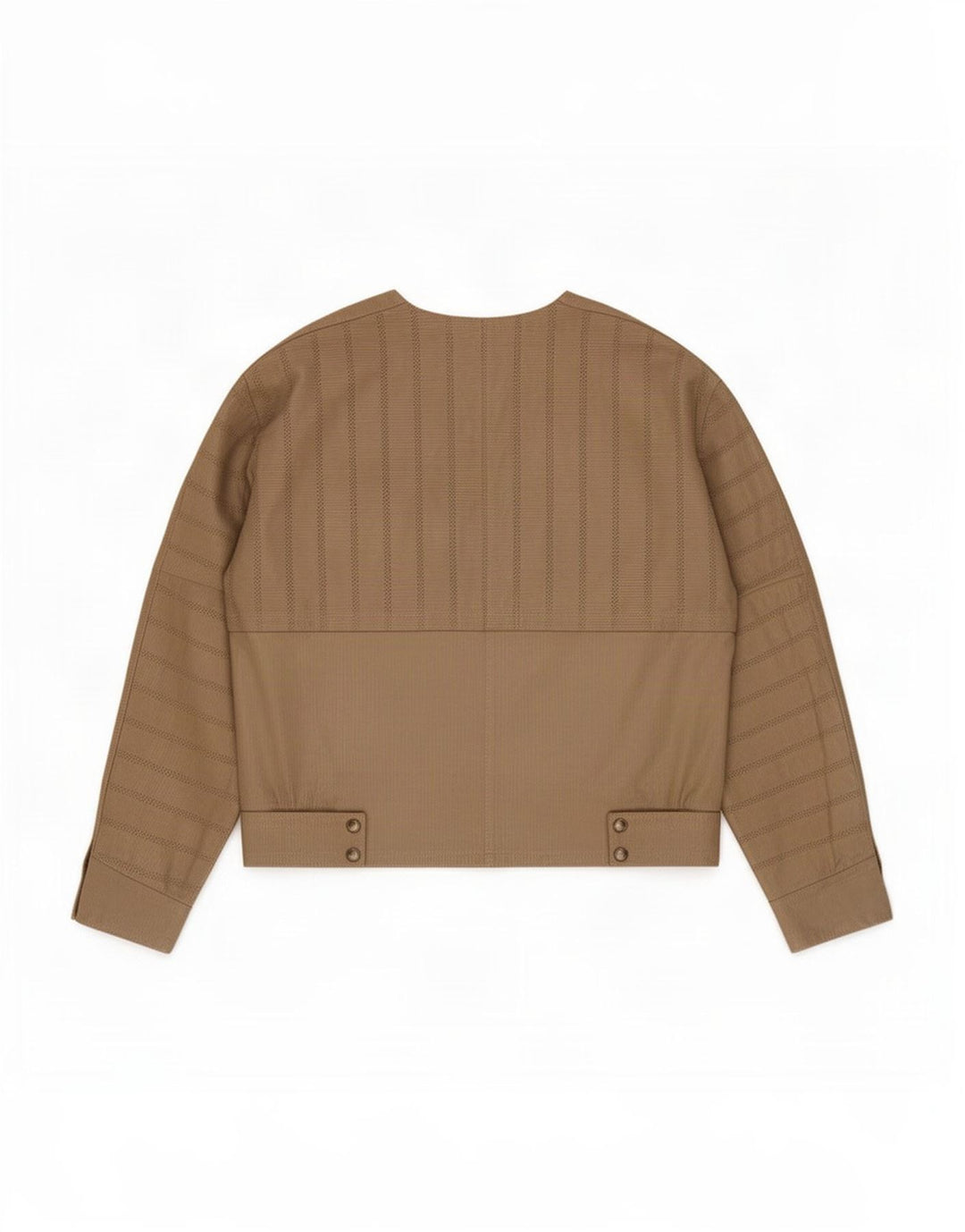 Mabrun Chaqueta De Ante Mujer IT 44 Cuero De Rayas Beige Medio