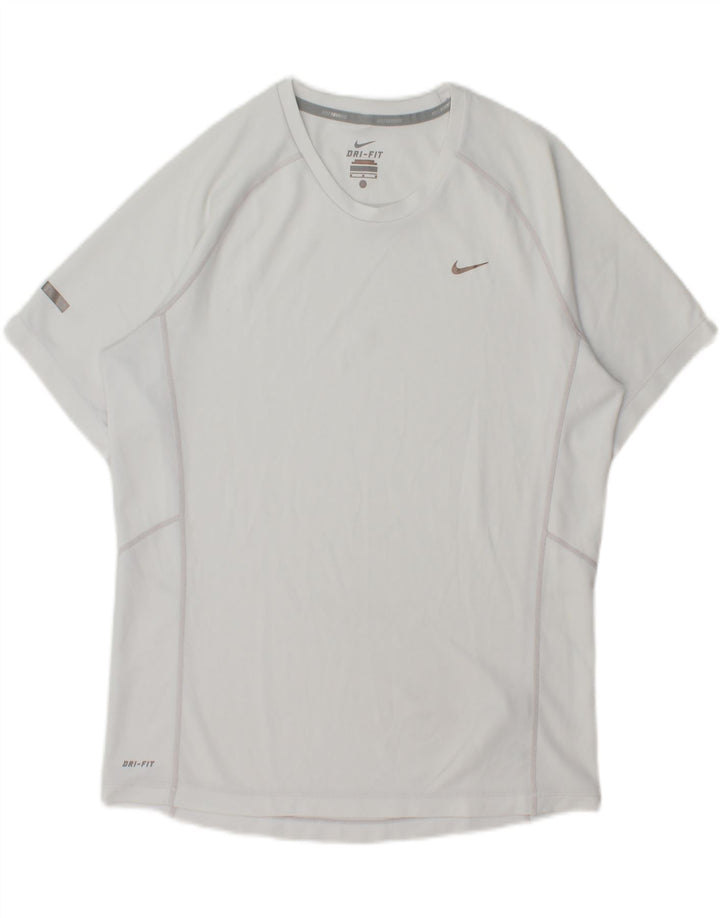 NIKE Mens Dri Fit T-Shirt Top Medium White Polyester Vintage Nike and Second-Hand Nike from Messina Hembry 