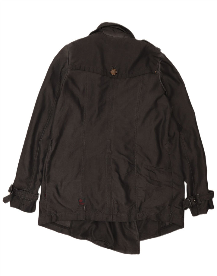 KHUJO Damen-Trenchcoat in Übergröße, Gr. 10, Größe S, Schwarz, Polyester