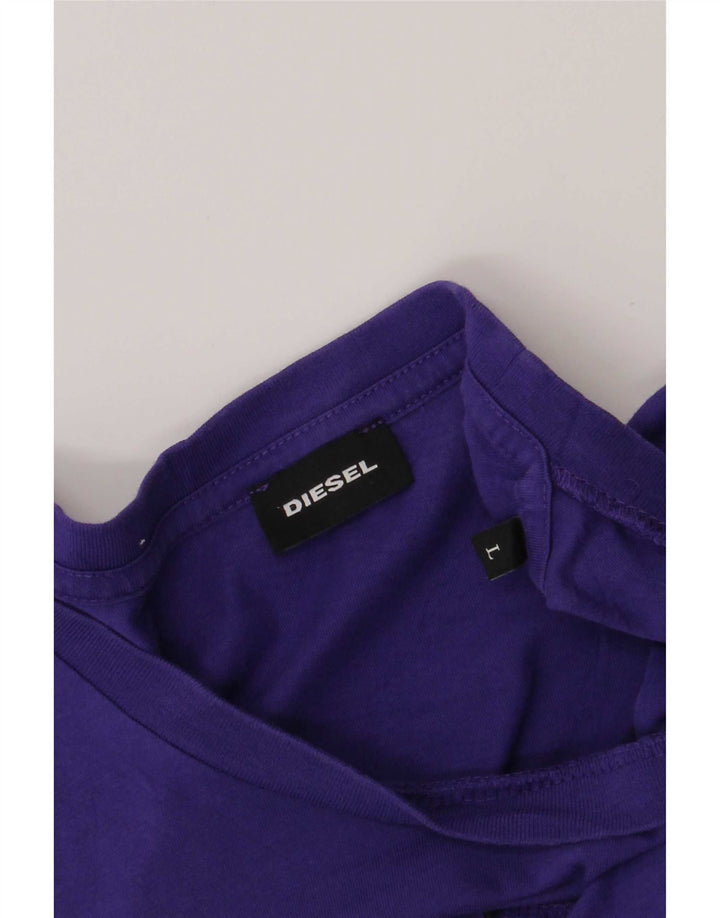Diesel Womens Graphic T-Shirt Top Large Purple Classic