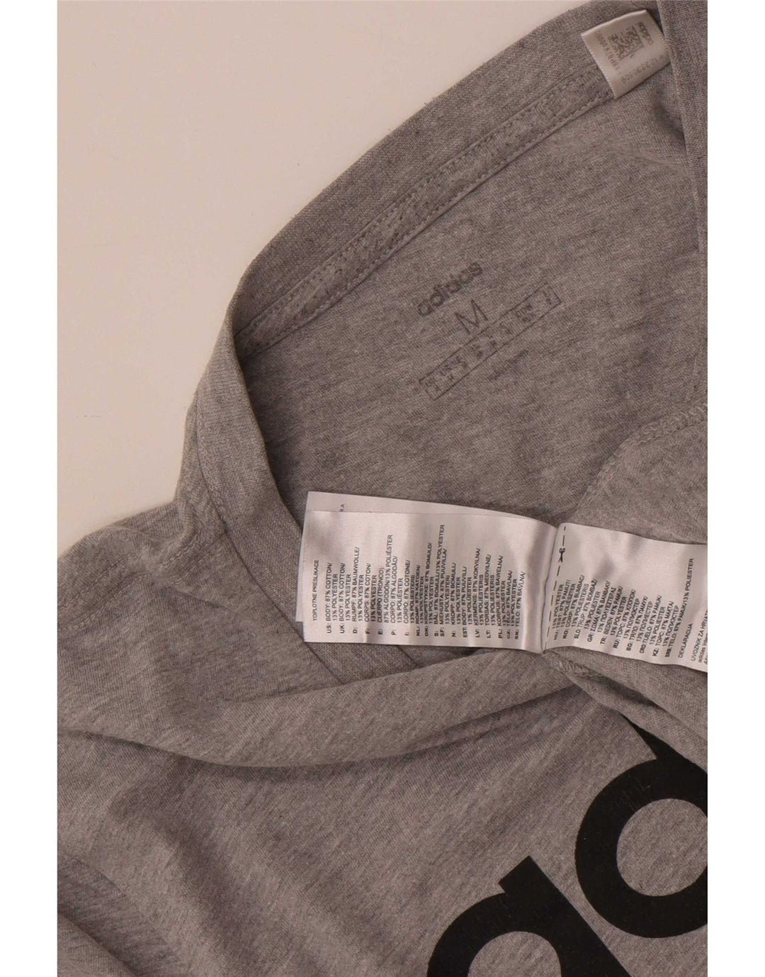 Adidas T-Shirt Graphique Homme Gris Moyen Coton