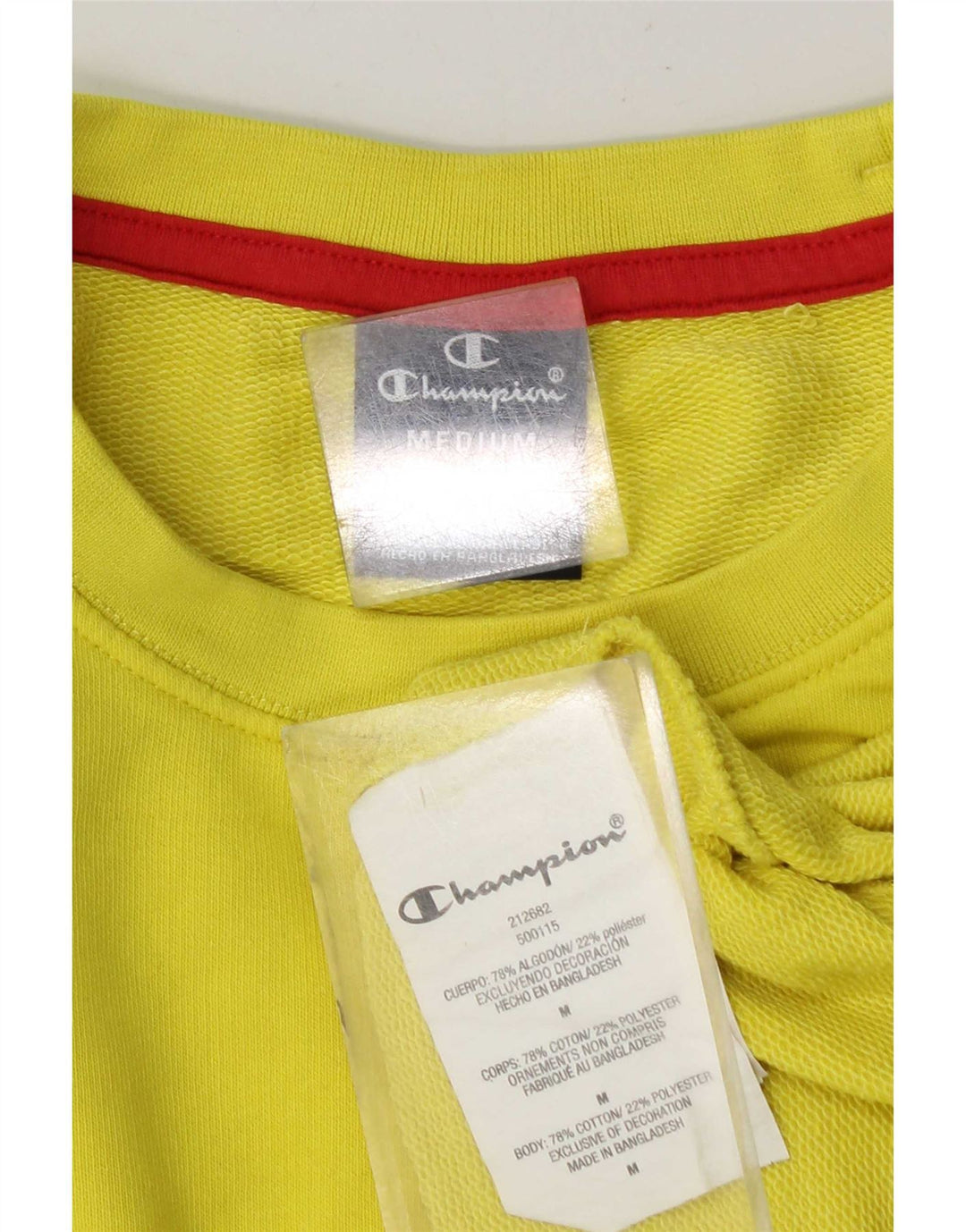 Champion Herre Grafisk Sweatshirt Jumper Medium Gul Bomuld