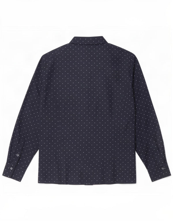 chemise femme vintage UK 14 Bleu Marine Moyen Spotté