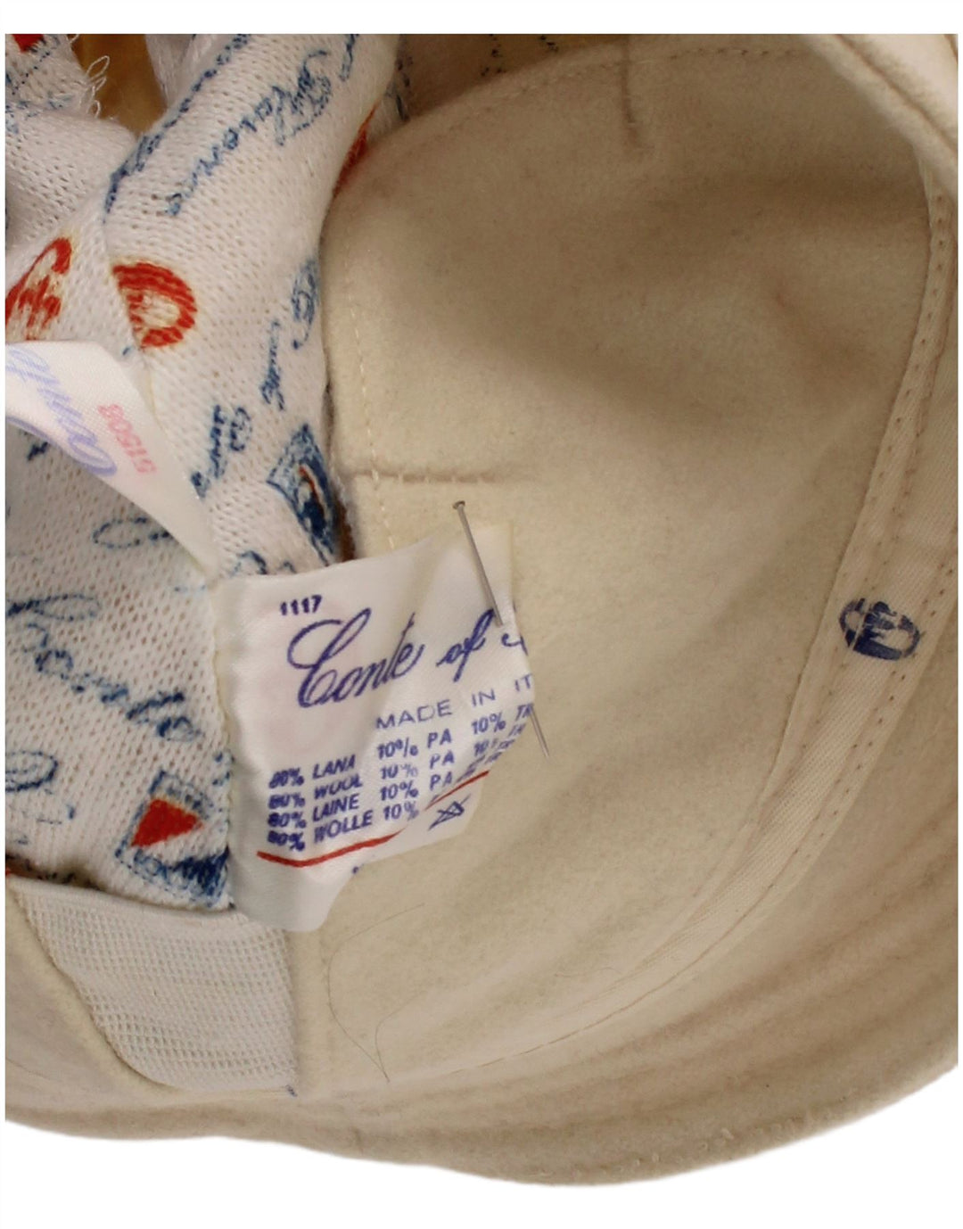 Conte of Florence Mens Bucket Hat Large Off White Wool