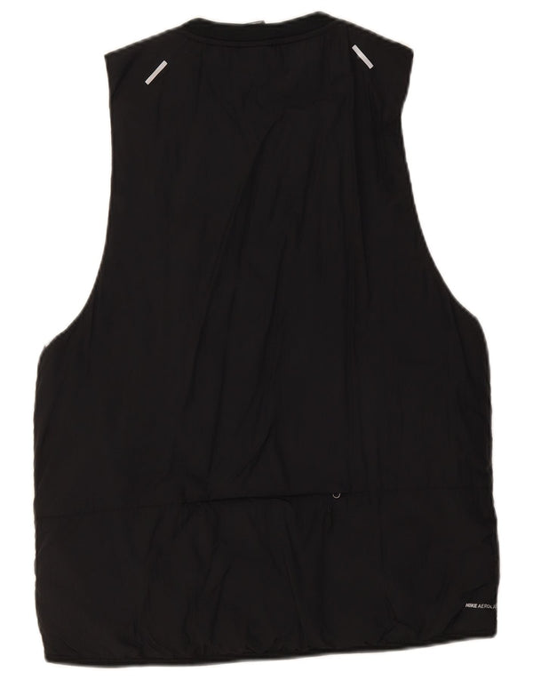 Gilet da corsa da uomo Nike UK 38 medio nero nylon