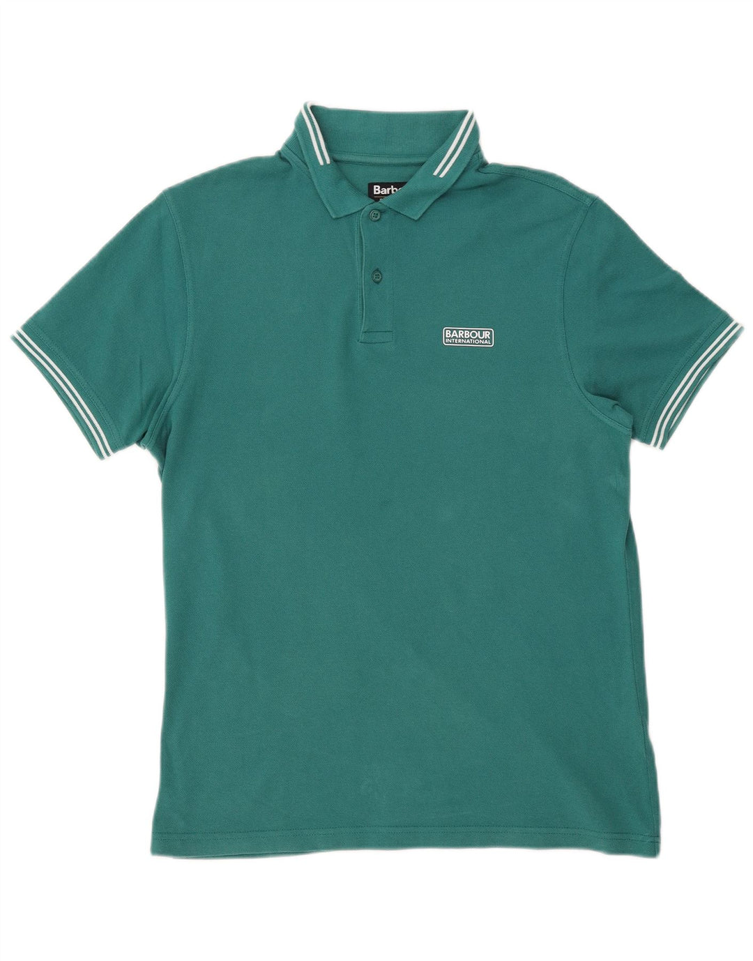 Tricou polo BARBOUR pentru bărbați, bumbac verde mediu