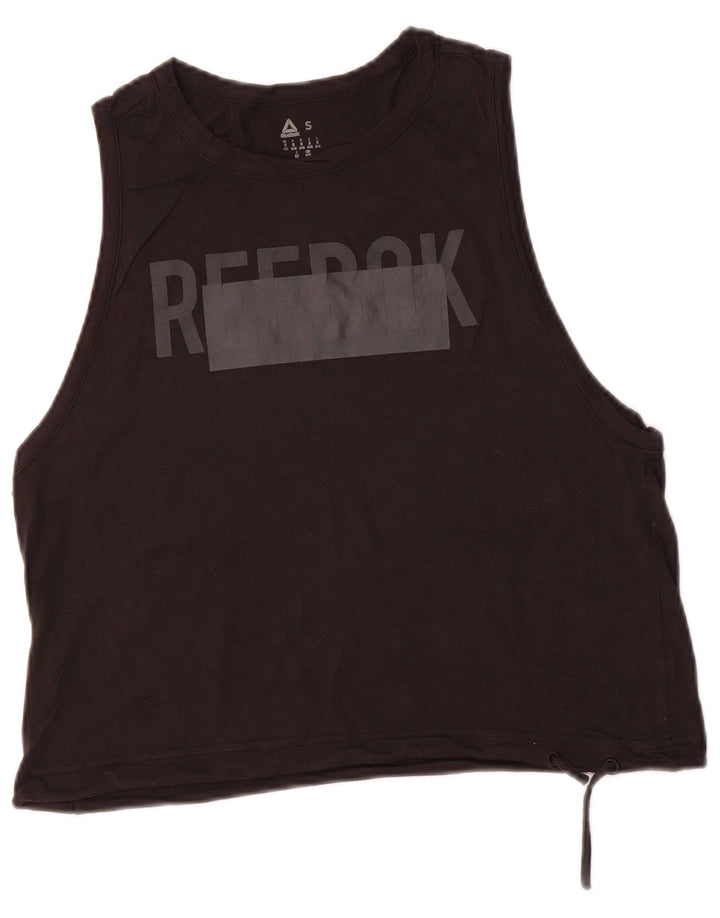 Reebok Womens Graphic Vest Top UK 8/10 Small Black