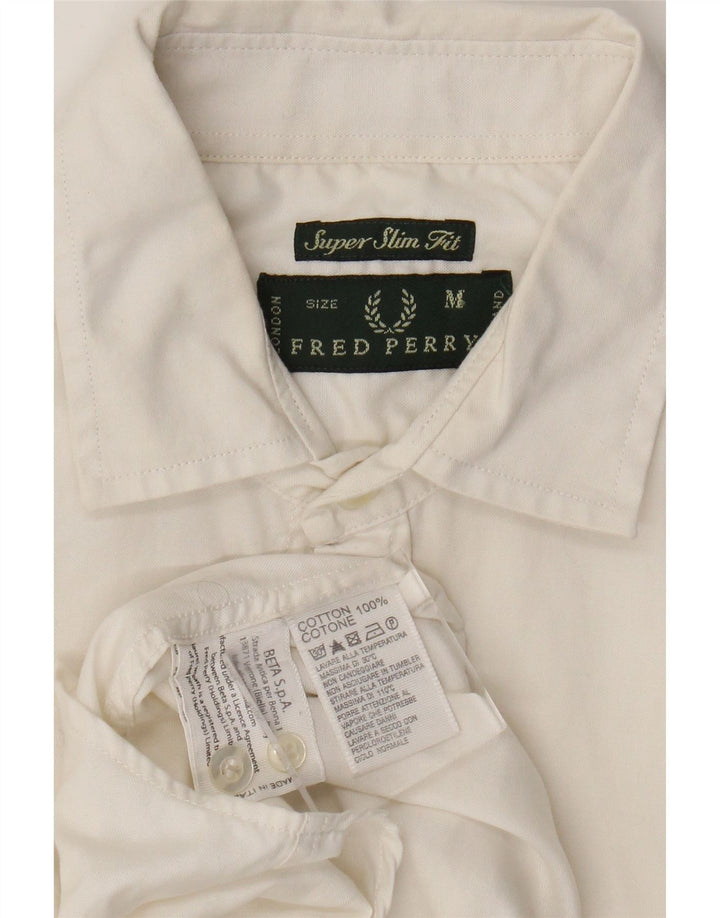 Fred Perry Herre Extra Slim Fit skjorte Medium hvid bomuld