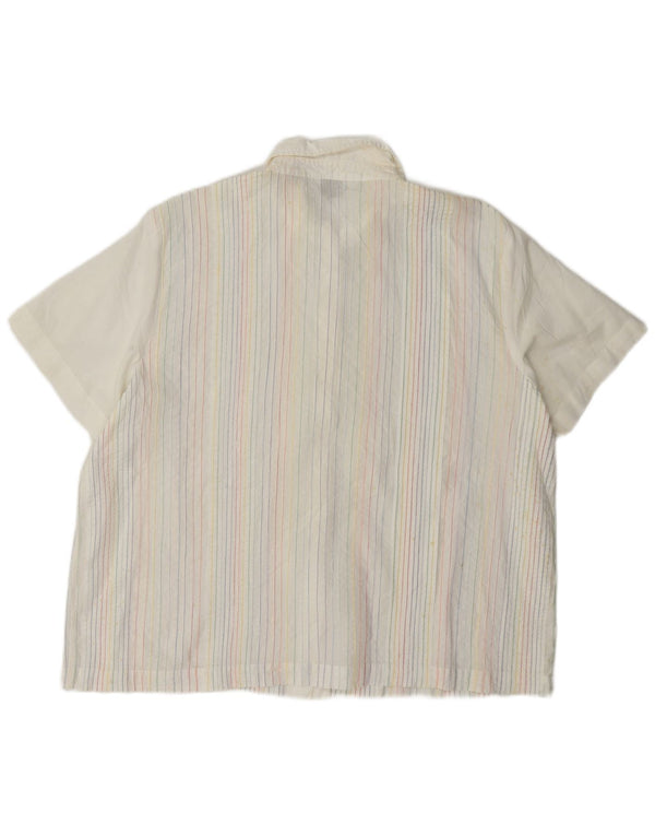 Orvis Dame Kortærmet Overshirt Shirt UK 16 Large White Pinstripe