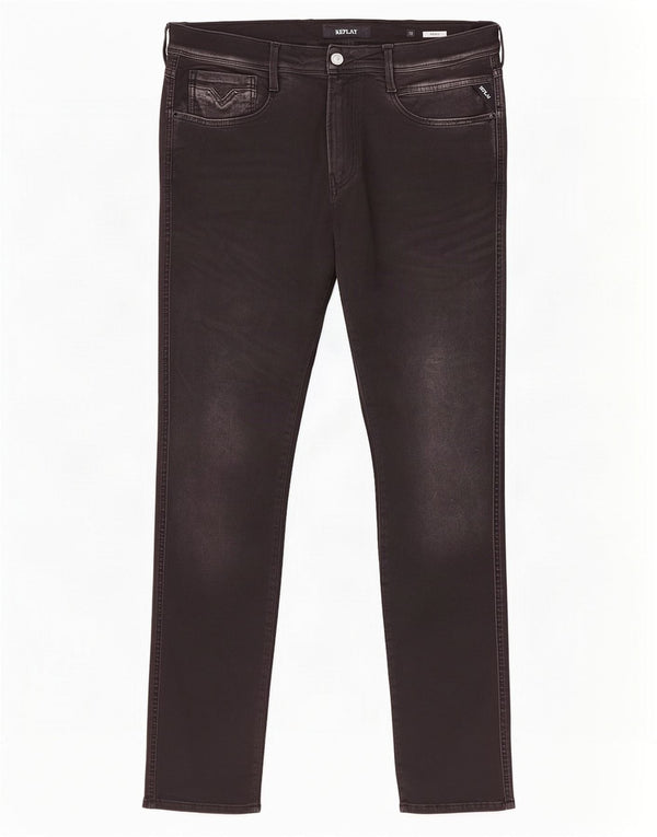 Replay Mens Anbass Slim Jeans W36 L32 fekete pamut