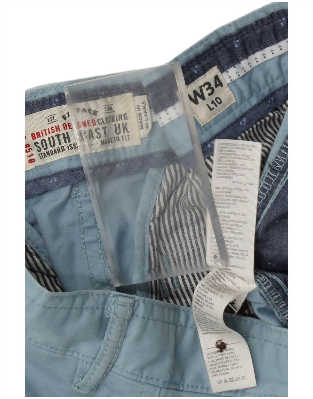 Pantaloncini chino da uomo con motivo astratto Fat Face W34 grande cotone blu