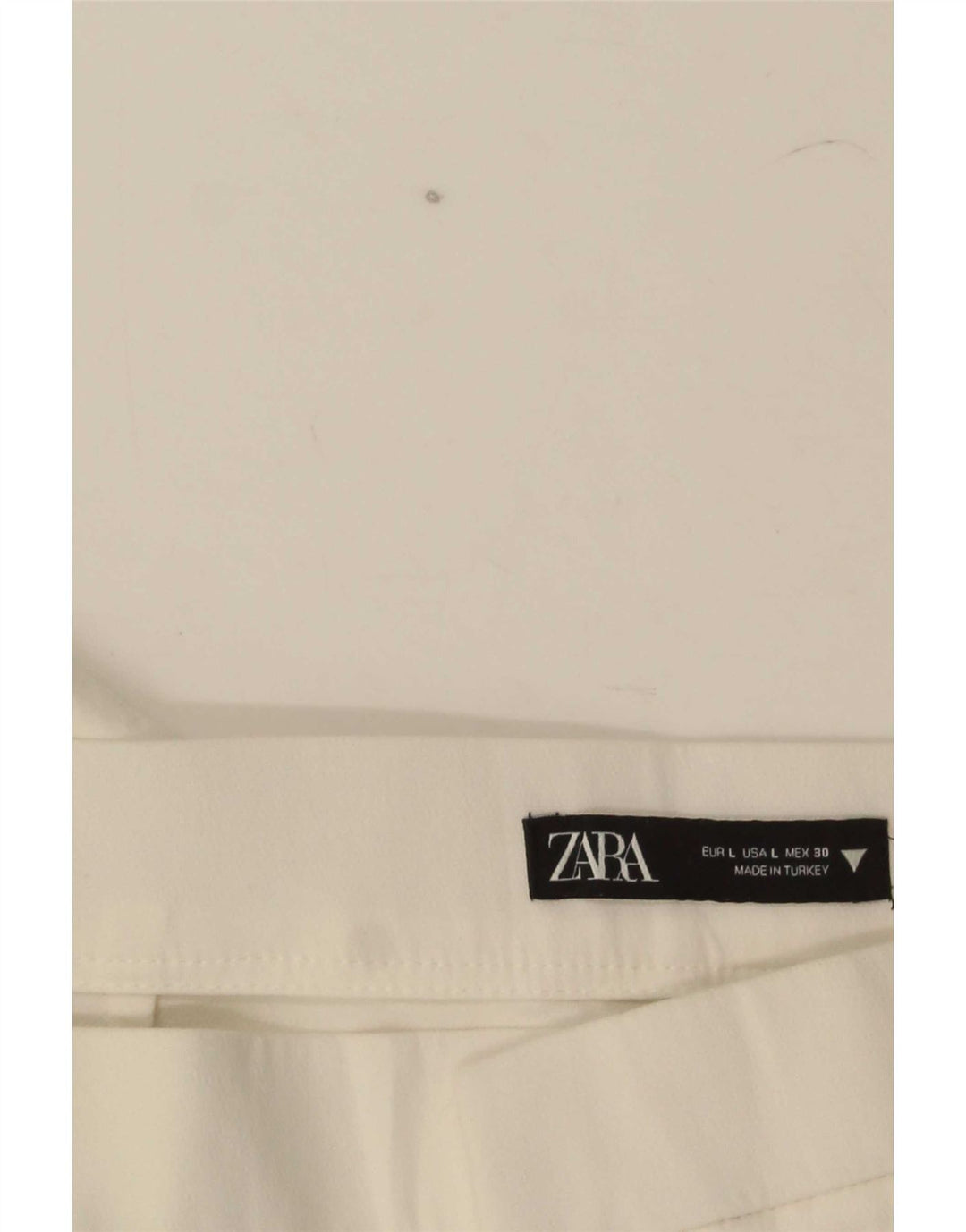 Zara Womens Straight Cropped Trousers Large W30 L25 White