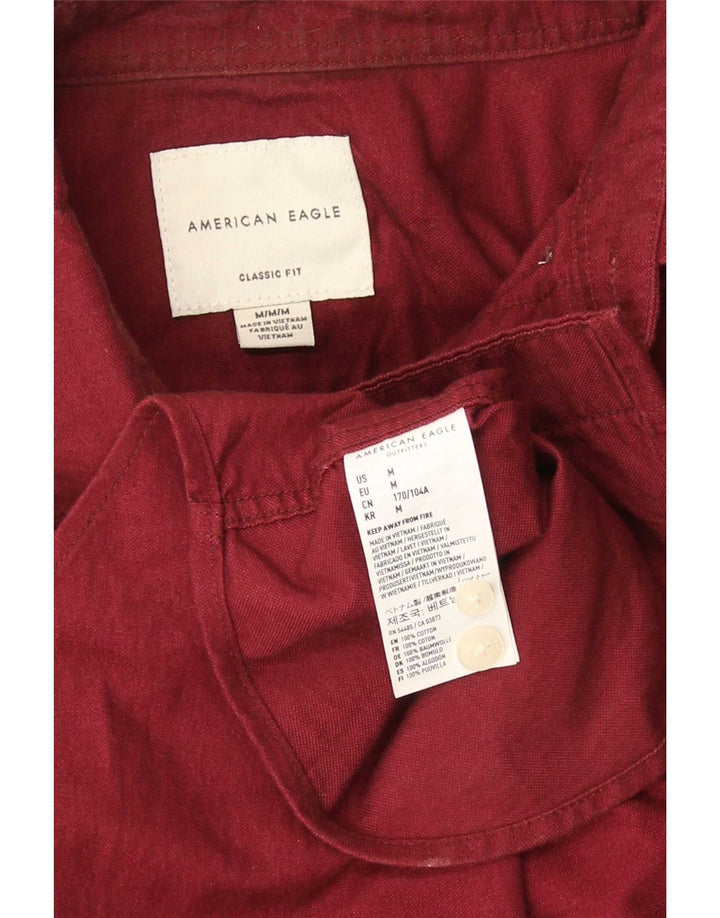 American Eagle Chemise coupe classique pour homme en coton bordeaux moyen