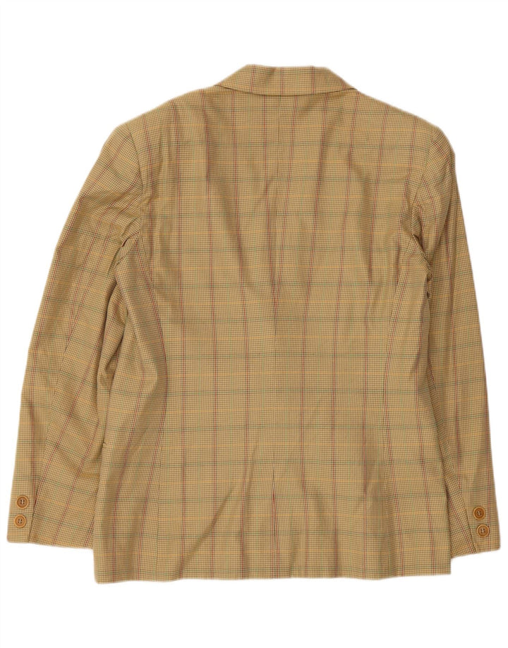 Maska Womens 2 Button Blazer Jacket IT 42 Medium Beige Check Cotton