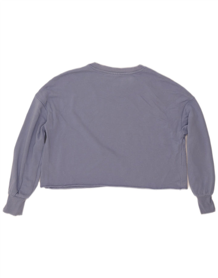 Felpa con grafica corta oversize da donna ROXY, maglione, UK 16, grande, blu