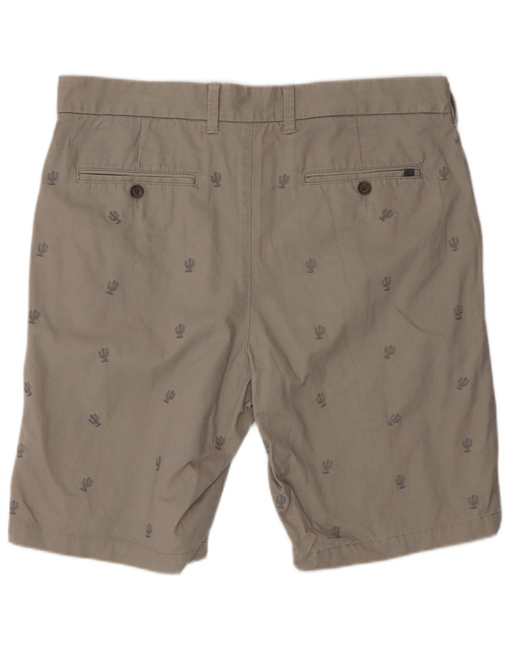 MARKS & SPENCER Pantaloncini chino da uomo W36 grandi cotone maculato grigio