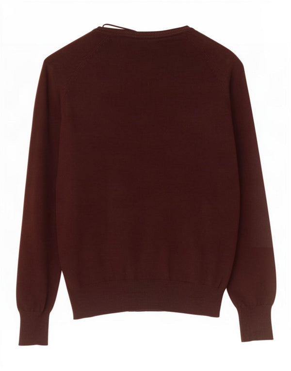 Zara Womens Cardigan Sweater UK 14 Large Marron Coton