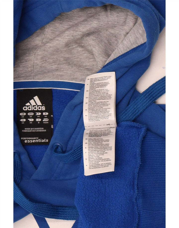 Adidas Mens Graphic Hoodie Jumper Medium Blue Cotton