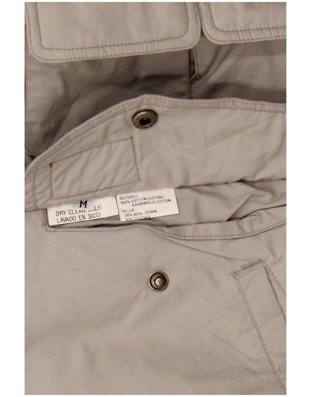 Vintage Mens Hooded Reversible Padded Jacket UK 38 Medium Grey Cotton