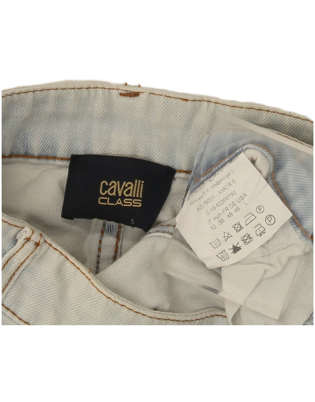 Cavalli Herren-Straight-Jeans, Größe L, W34, L29, Blau, Baumwolle