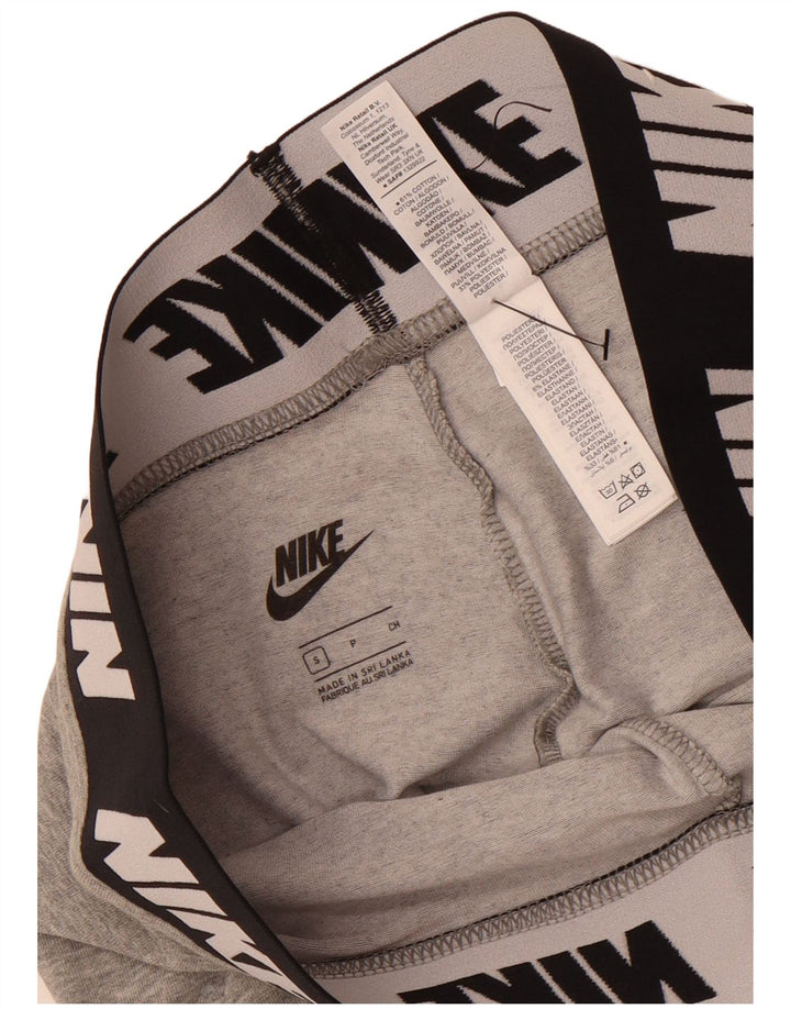 Nike Dame Grafiske Leggings UK 10 Small Grey Bomuld