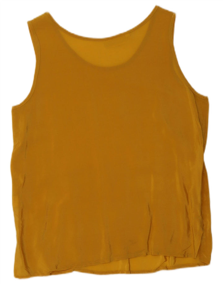 Vintage Womens Vest Top IT 44 Medium Yellow Silk