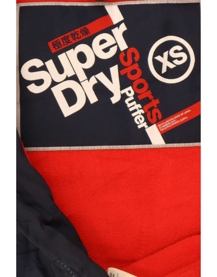 Superdry Veste matelassée à capuche pour femme UK 6 XS Bleu marine Polyester