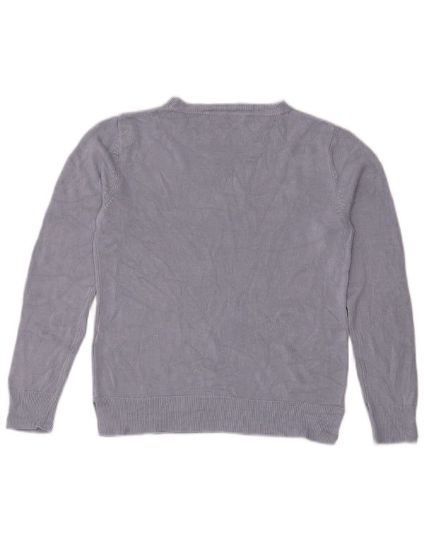Marks & Spencer Damen-Pullover mit U-Boot-Ausschnitt, Gr. 10, Small, Blau, Acryl