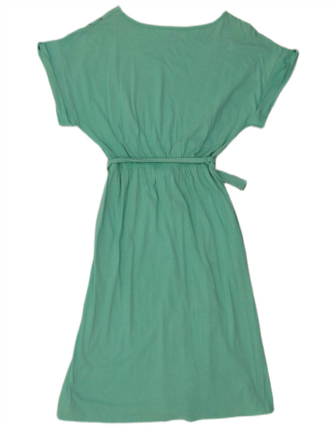 VINTAGE Womens Basic Dress EU 40 Medium Green Cotton