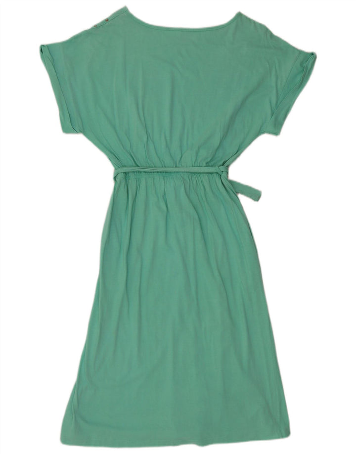 VINTAGE Womens Basic Dress EU 40 Medium Green Cotton