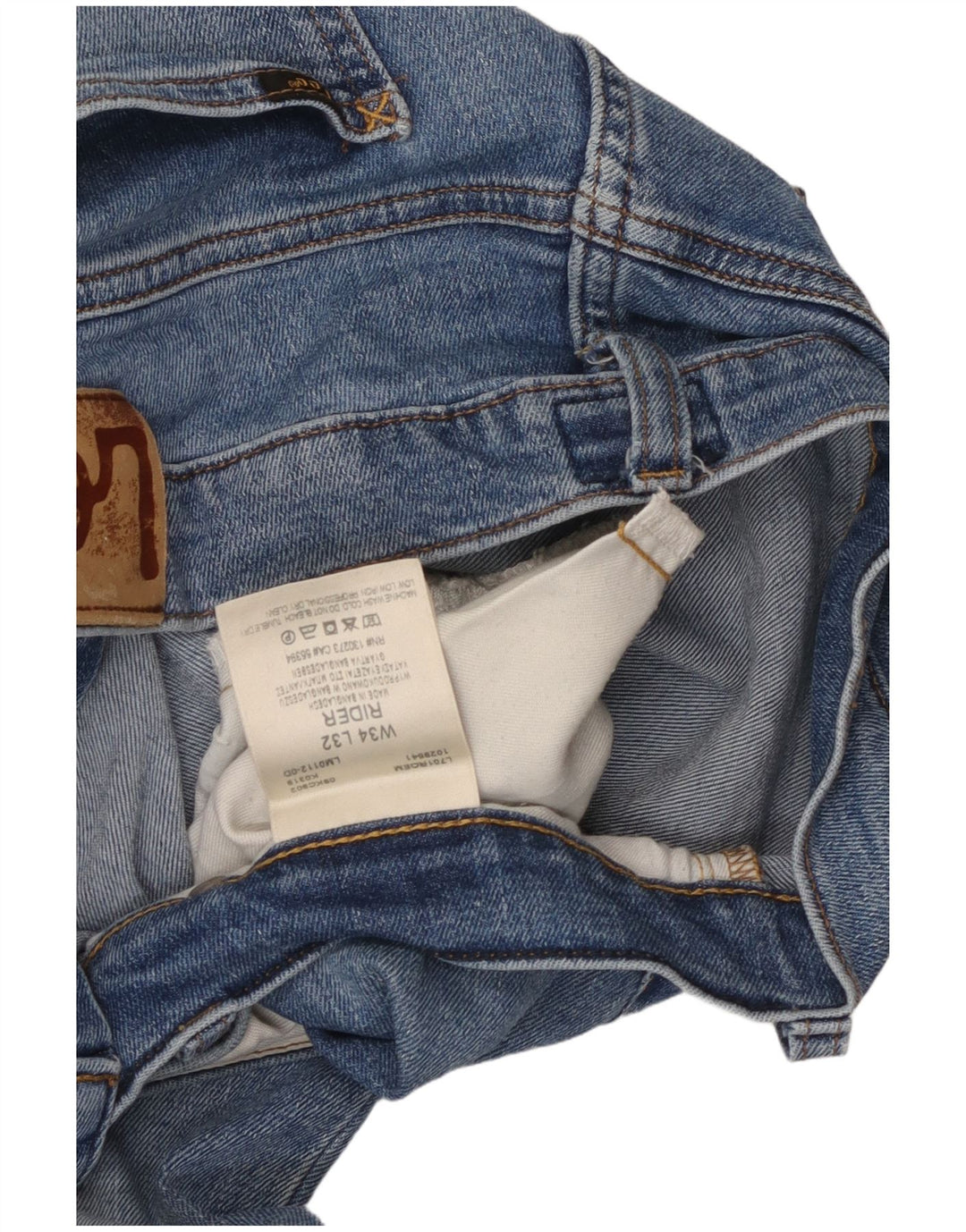 LEE Womens Rider Slim Jeans W34 L32 Blue Cotton