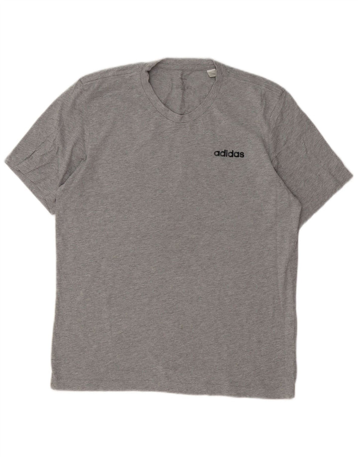 ADIDAS Mens T-Shirt Top Medium Grey Flecked Cotton