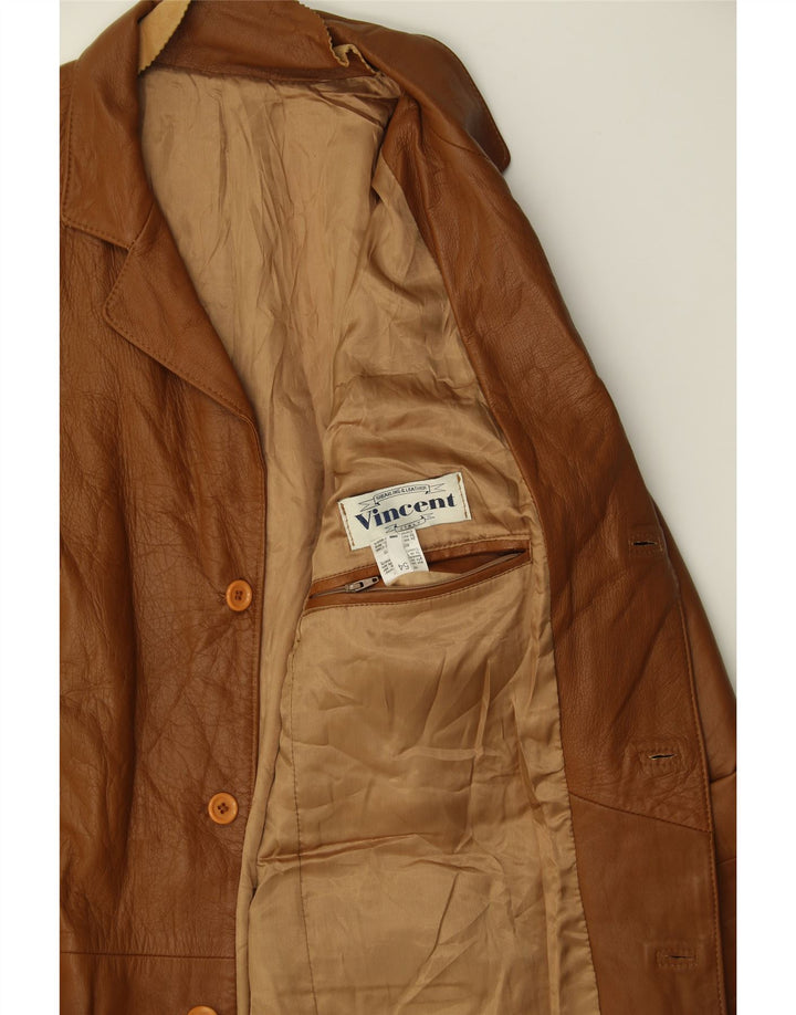 VINCENT Mens Leather Jacket IT 54 2XL Brown Leather Vintage Vincent and Second-Hand Vincent from Messina Hembry 