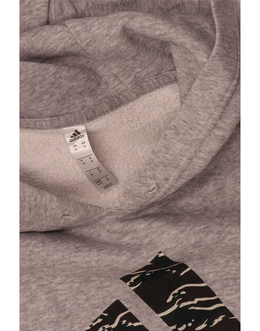 Adidas Mens Graphic Hoodie Jumper Medium Grey Cotton