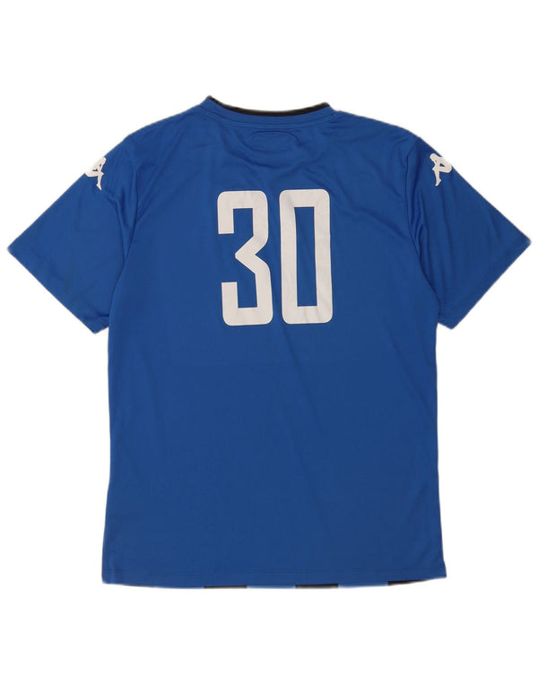 Kappa Mens Leeds United FC Graphic Football Shirt Large Bleu Rayé