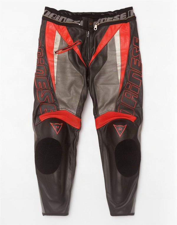 Pantaloni in pelle Moto Racer da uomo Dainese W34 L29 Colorblock nero