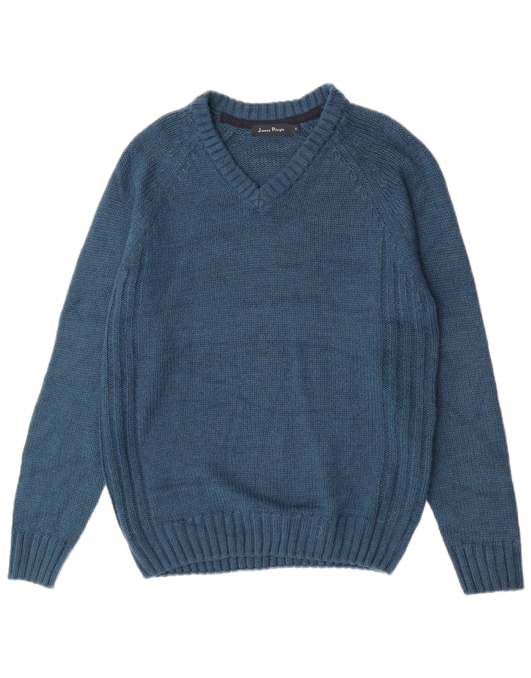 James Pringle Mens V-Neck Jumper Sweater Small Blue Acrylic