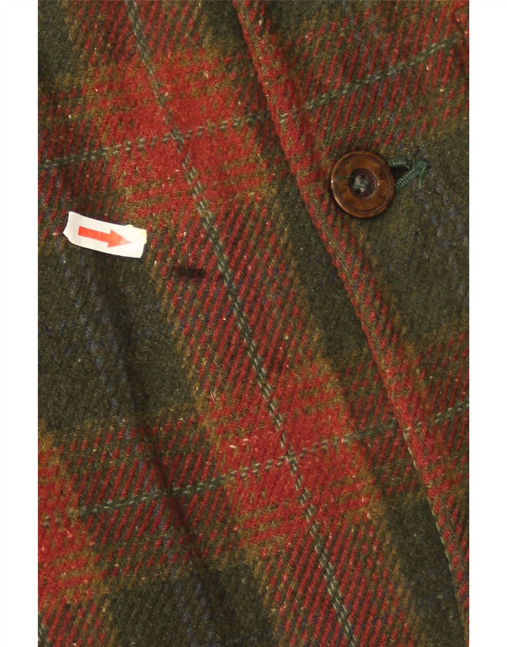 James Dillon Mens Overcoat UK 38 Medium Green Check