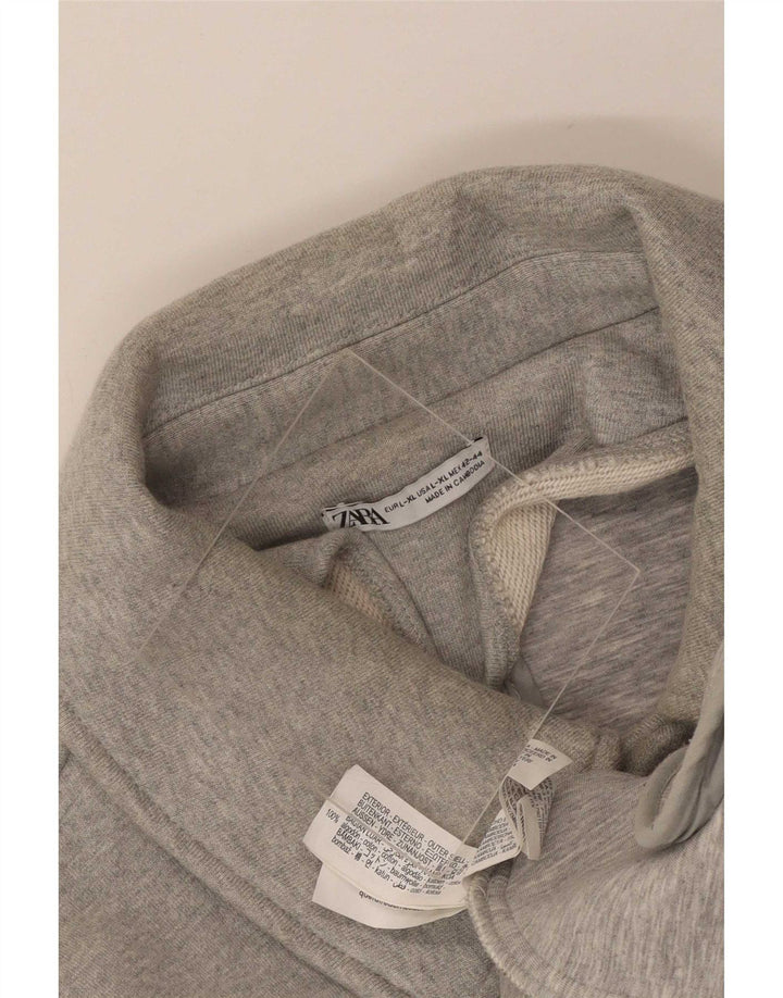 Zara Chaqueta Bomber para Mujer UK 46 Grande Algodón Gris