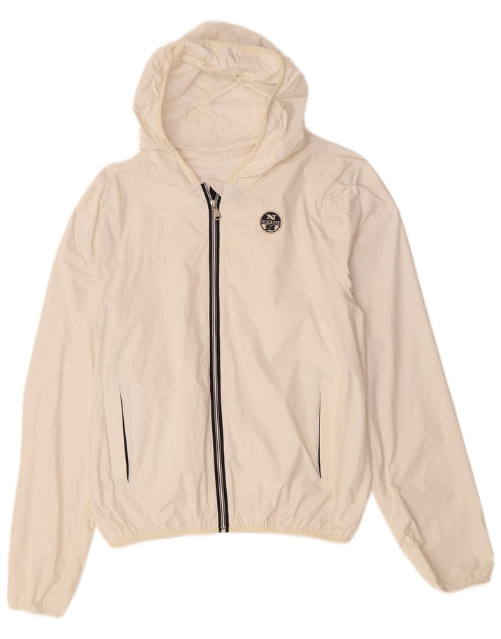 North Sails Womens Hooded Rain Jacket UK 14 Medium White