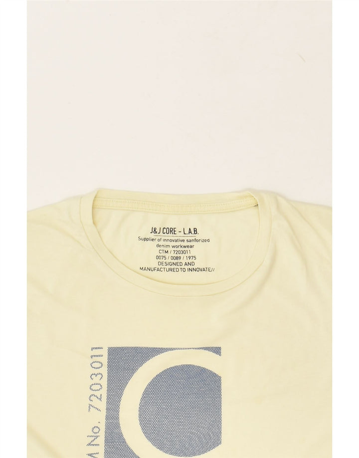 J&J CORE Mens Graphic T-Shirt Top Small Off White | Vintage J&J CORE | Thrift | Second-Hand J&J CORE | Used Clothing | Messina Hembry 