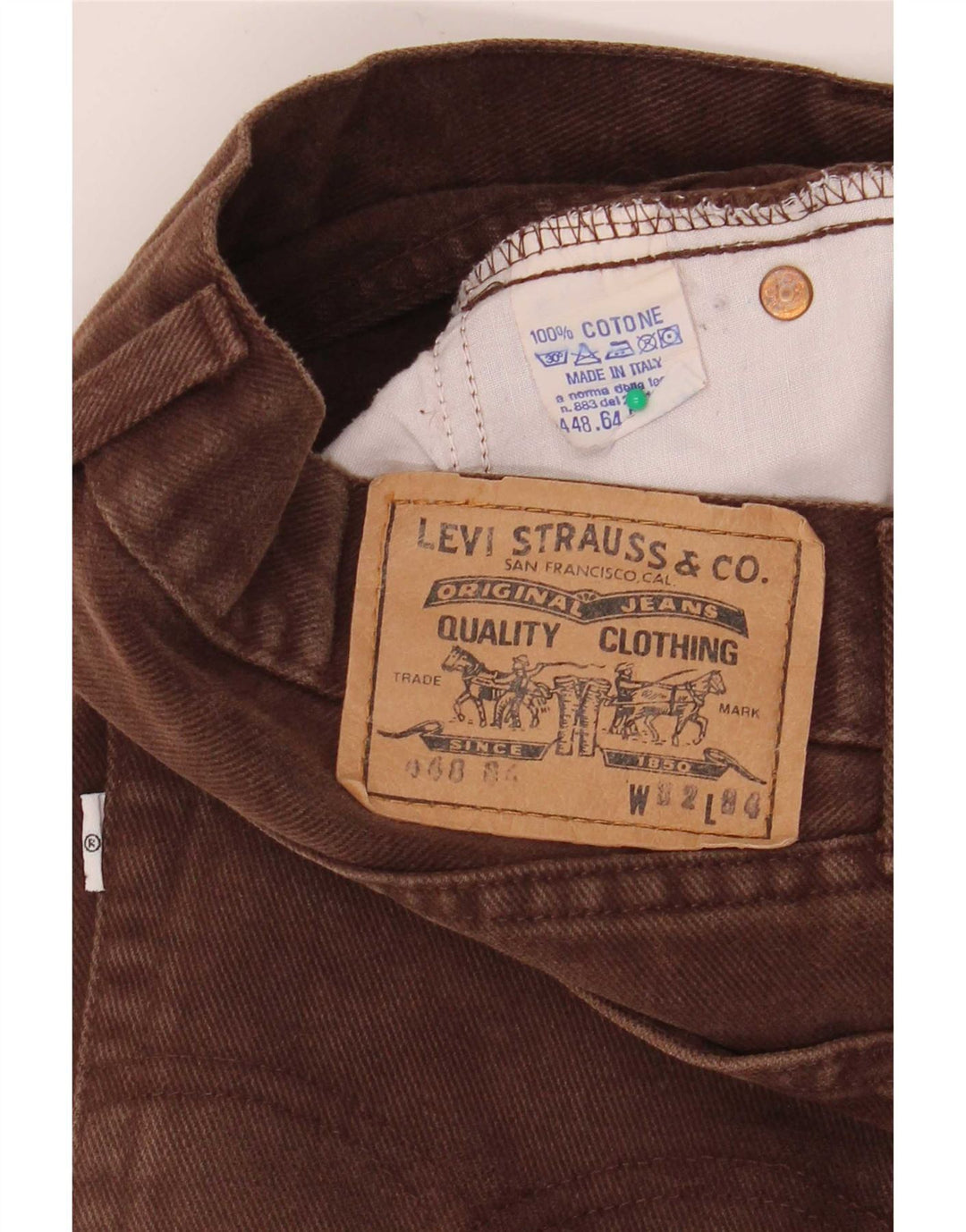 Levi's Mens 448 Straight Jeans W32 L34 Brown Cotton