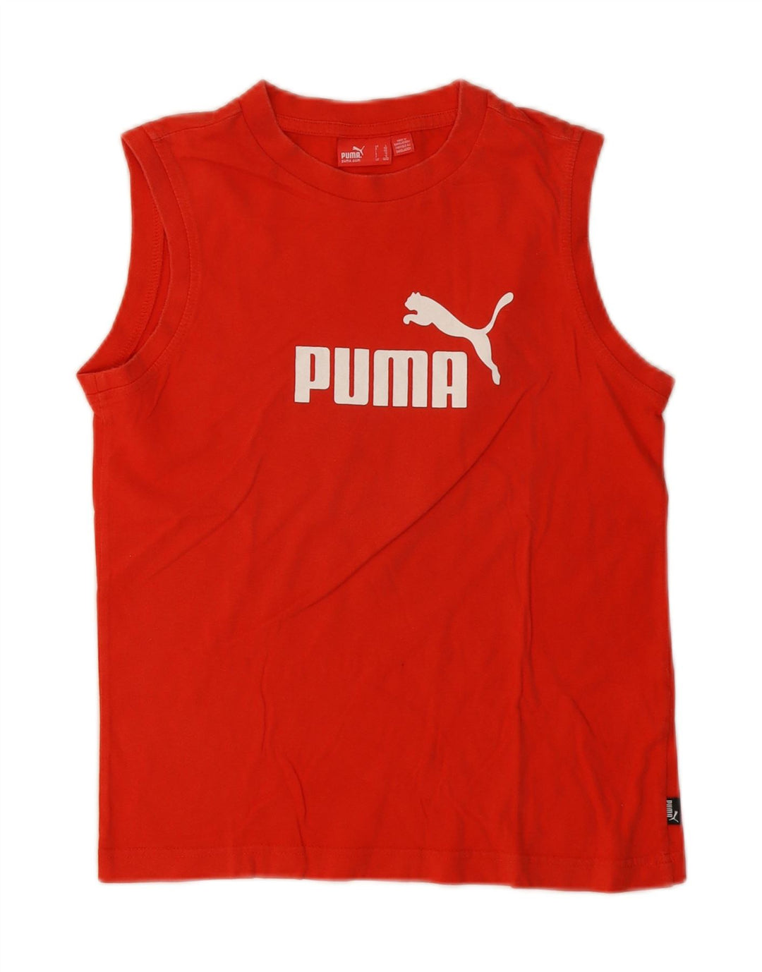 Puma Boys Graphic Vest Top 11-12 Years Red Cotton
