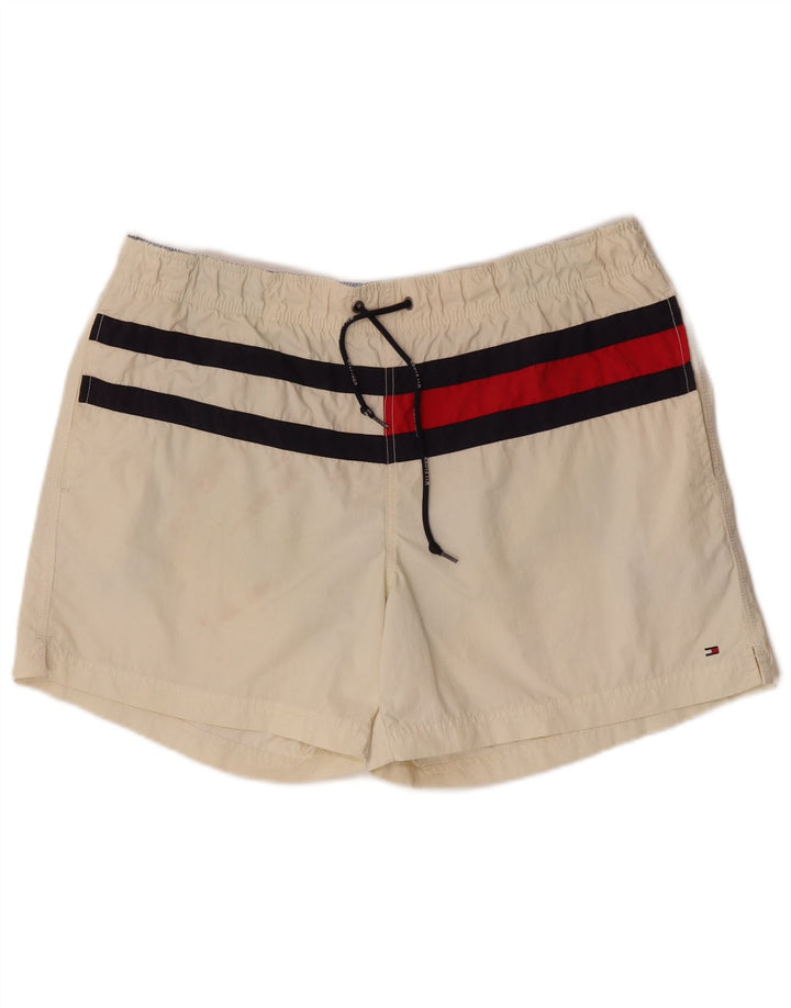 Tommy Hilfiger Badeshorts til mænd Large Off White Colourblock Polyester
