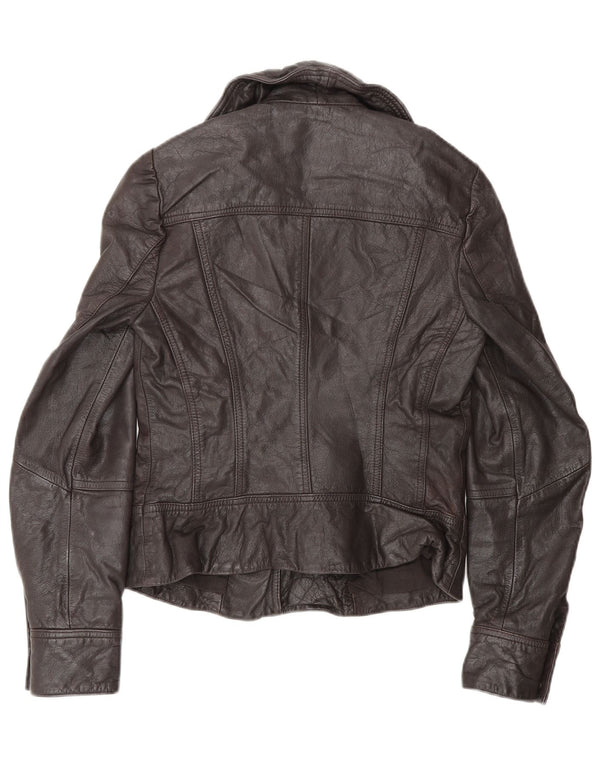 All Saints Damen Bikerjacke UK 8 Small Braunes Leder