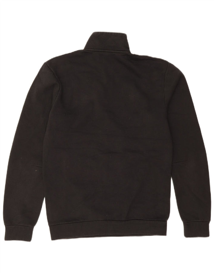 ADIDAS Mens Zip Neck Sweatshirt Jumper Small Black Cotton